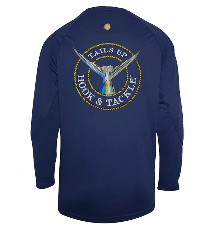 UV|UPF Sun Protection T-Shirt - Men's Tails Up L/S UV Fishing Shirt Hook & Tackle